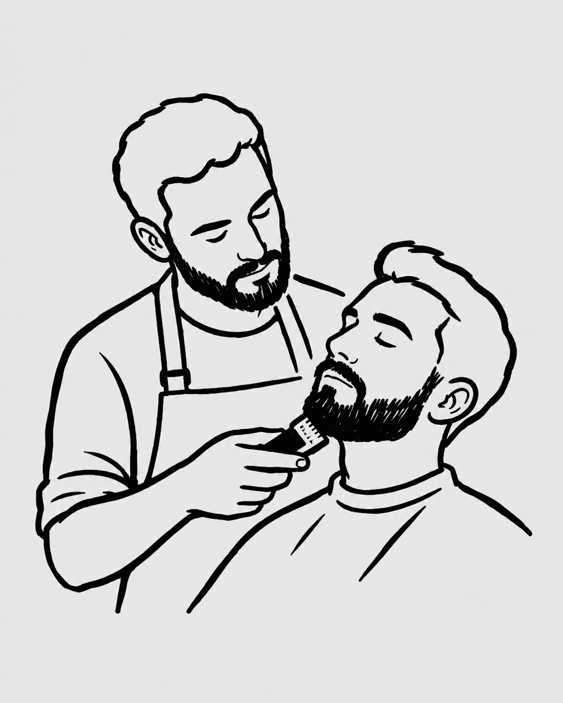 Illustrazione della regolazione e modellatura della barba
