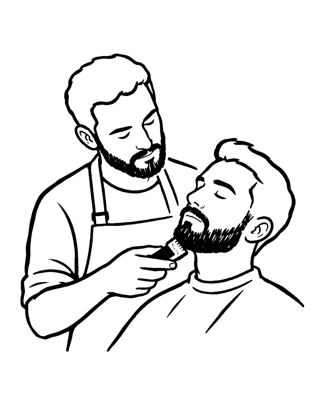 Illustrazione della modellatura barba con pennello